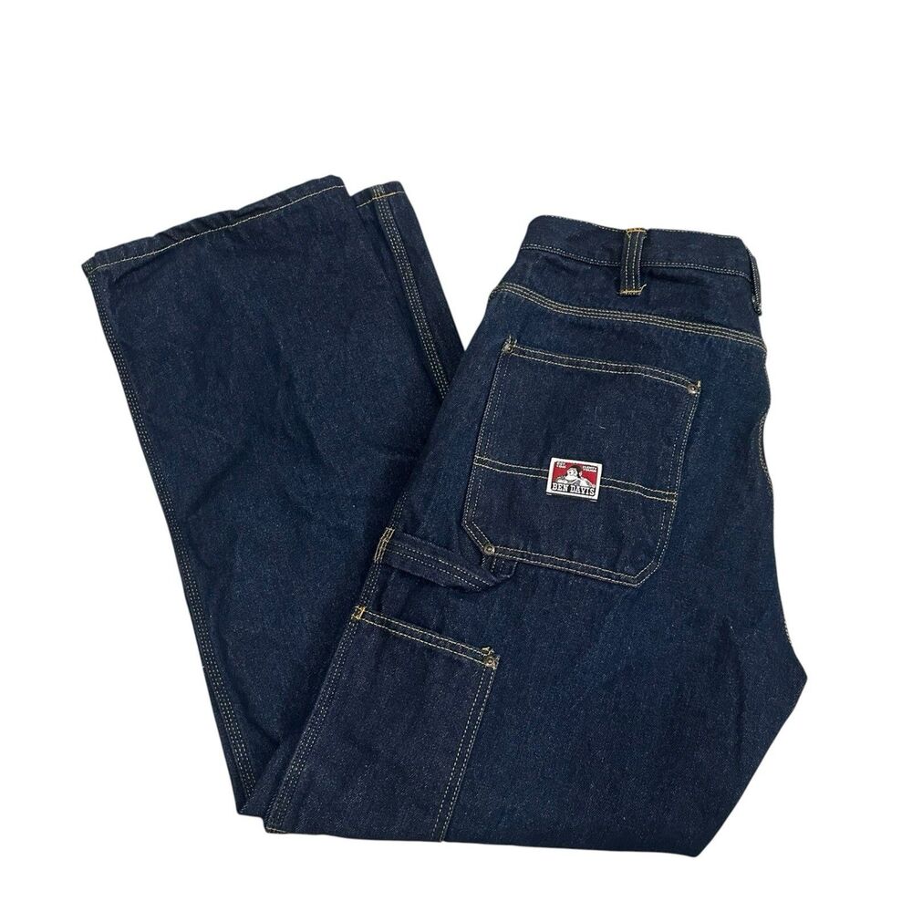 Ben Davis Carpenter Jeans 776 Indigo Denim Workwear Utility Pants Men’s 34 X 31